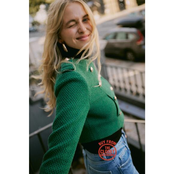 RARE! ZARA Green Cropped Jacket NWT – Blogger Favorite ✨ Size L - Picture 10 of 16